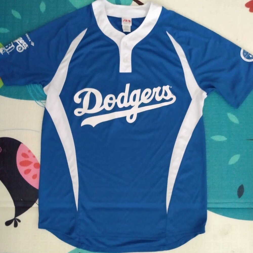 A4 LA Los Angeles Dodgers Blue Jersey Adult Size Small (Roki Sasaki, Manny Mota)